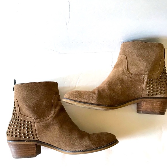 Marc Fisher 7.5 Brown Suede Leather studded bootie - Picture 5 of 7